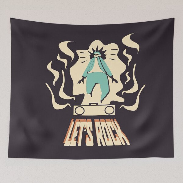 Item preview, Let's Rock Minimalist Music Lover Illustration designed and sold by beboplab.