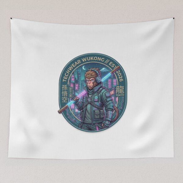 Item preview, Techwear Sun Wukong – Cyberpunk Monkey King Emblem designed and sold by Visual Chillout by GP .