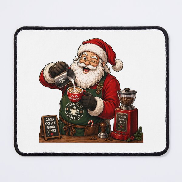 Item preview, Santa Christmas coffee shop designed and sold by DailyQuestPrint.
