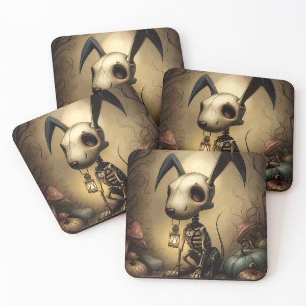 Item preview, Skeleton Dog | Gothic Halloween Fantasy Creature | Storybook Art designed and sold by InkAndGloom.