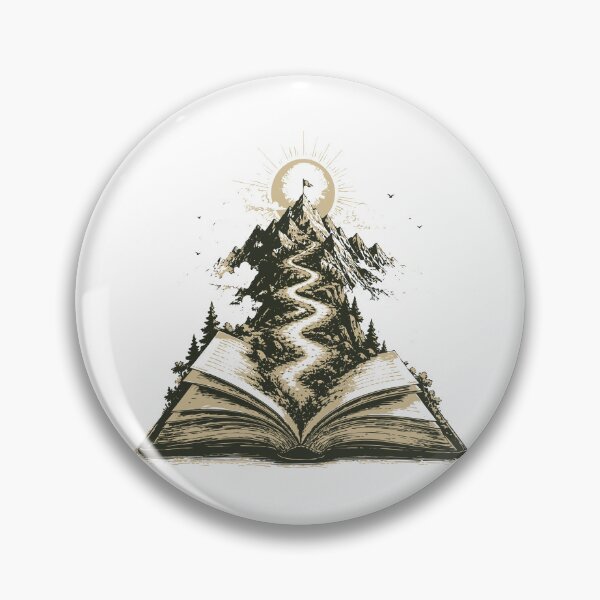 Item preview, Adventure Begins with a Book T-Shirt & Sticker | Open Book Mountain Landscape Illustration | Book Lover Gift designed and sold by Sunday.Supply.