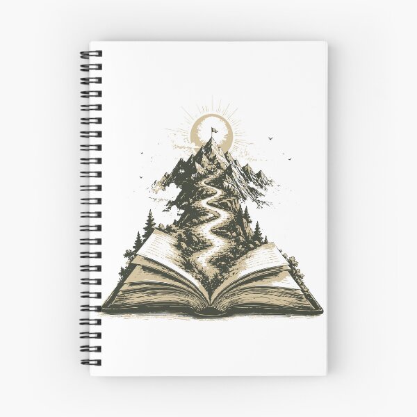 Item preview, Adventure Begins with a Book T-Shirt & Sticker | Open Book Mountain Landscape Illustration | Book Lover Gift designed and sold by Sunday.Supply.