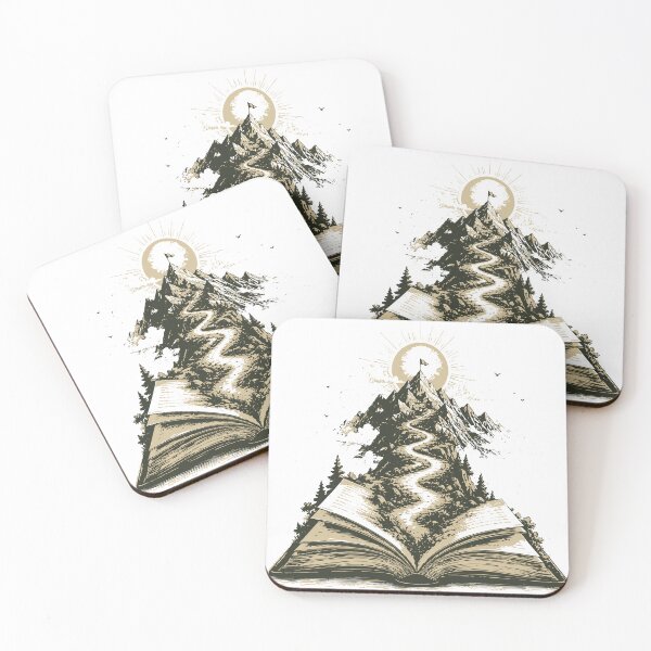 Item preview, Adventure Begins with a Book T-Shirt & Sticker | Open Book Mountain Landscape Illustration | Book Lover Gift designed and sold by Sunday.Supply.