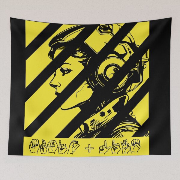 Item preview, MUSIC AND LIFE ASL Fingerspelling | Cyberpunk Industrial Streetwear designed and sold by ASL SIGNPRO CLEARSIGNS.