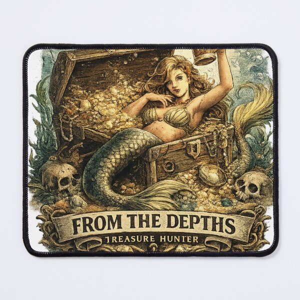 Item preview, From the Depths – Vintage Mermaid Treasure Hunter T-Shirt designed and sold by Del4xe.