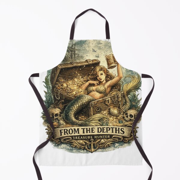 Item preview, From the Depths – Vintage Mermaid Treasure Hunter T-Shirt designed and sold by Del4xe.