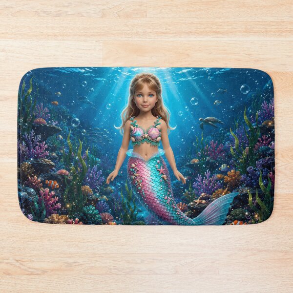 Item preview, Little Mermaid in an Enchanted Underwater Kingdom designed and sold by Moxie-Cat-Universe.