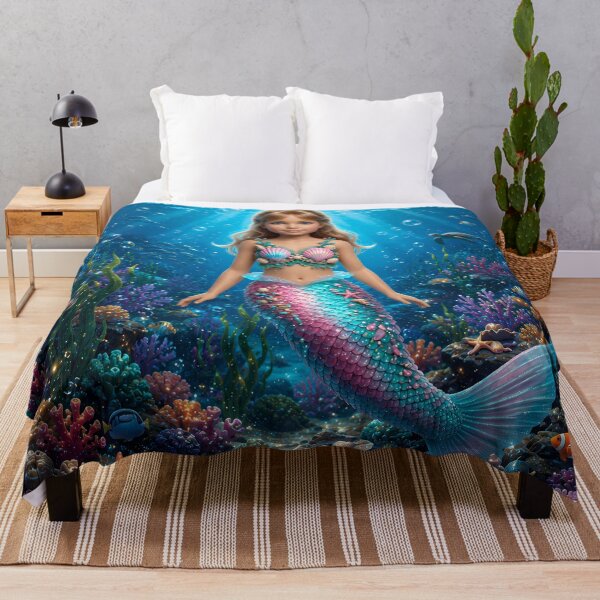 Item preview, Little Mermaid in an Enchanted Underwater Kingdom designed and sold by Moxie-Cat-Universe.