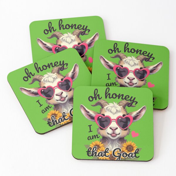 Item preview, Cute Goat Heart Sunglasses Sunflower Quote Oh Honey I Am That Goat designed and sold by digitalbob60.