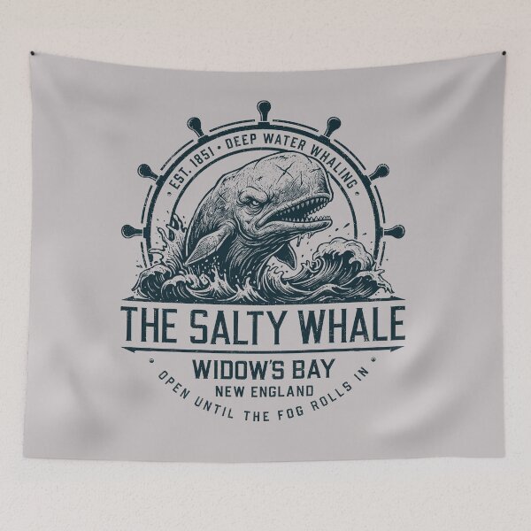 Item preview, The Salty Whale of Widow's Bay Vintage Whaling Nautical Seafood Restaurant Bar Pub Lts designed and sold by Alema Art.