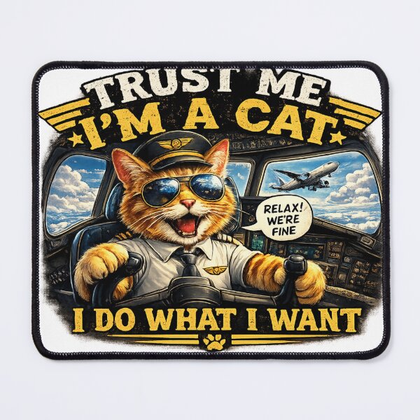 Item preview, Trust Me, I'm a Cat Pilot – Funny Cat Airplane Graphic T-Shirt designed and sold by Wonza22yara.