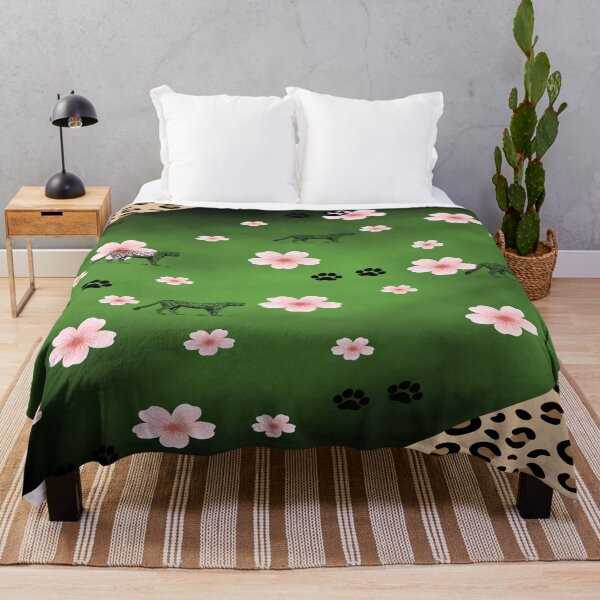 Item preview, Wild Cheetah Cherry Blossoms Green designed and sold by MariahDaGoatedPrincess.