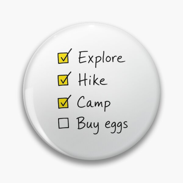 Item preview, Explore Hike Camp Buy Eggs Checklist designed and sold by InkwellCottage.