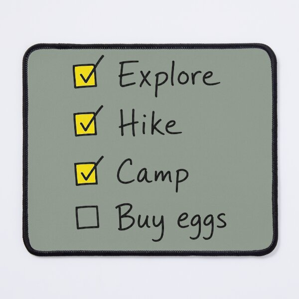 Item preview, Explore Hike Camp Buy Eggs Checklist designed and sold by InkwellCottage.