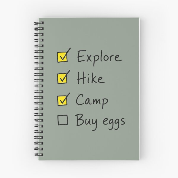 Item preview, Explore Hike Camp Buy Eggs Checklist designed and sold by InkwellCottage.