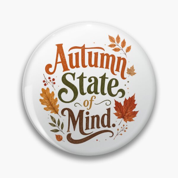 Item preview, Autumn State Of Mind Fall Season Leaves Typographic designed and sold by ElcastDesigns.