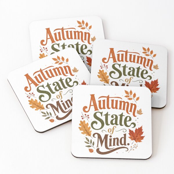 Item preview, Autumn State Of Mind Fall Season Leaves Typographic designed and sold by ElcastDesigns.