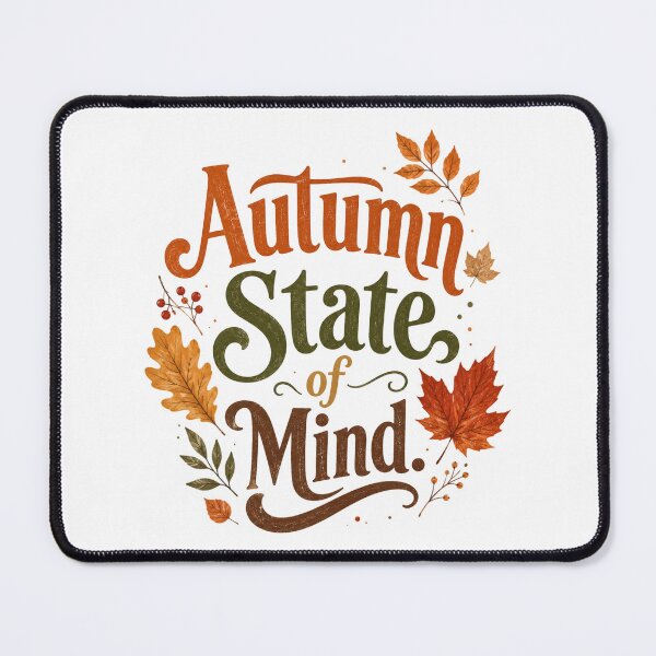 Item preview, Autumn State Of Mind Fall Season Leaves Typographic designed and sold by ElcastDesigns.