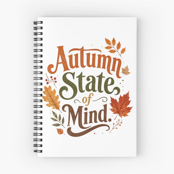 Item preview, Autumn State Of Mind Fall Season Leaves Typographic designed and sold by ElcastDesigns.