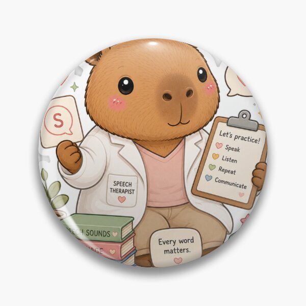 Item preview, Cute Speech Therapist Capybara Sticker | Kawaii Speech Therapy Capybara designed and sold by palette fox.