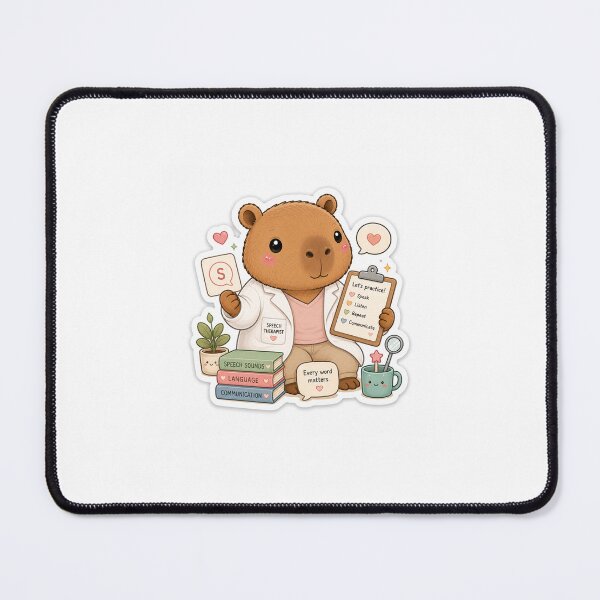 Item preview, Cute Speech Therapist Capybara Sticker | Kawaii Speech Therapy Capybara designed and sold by palette fox.