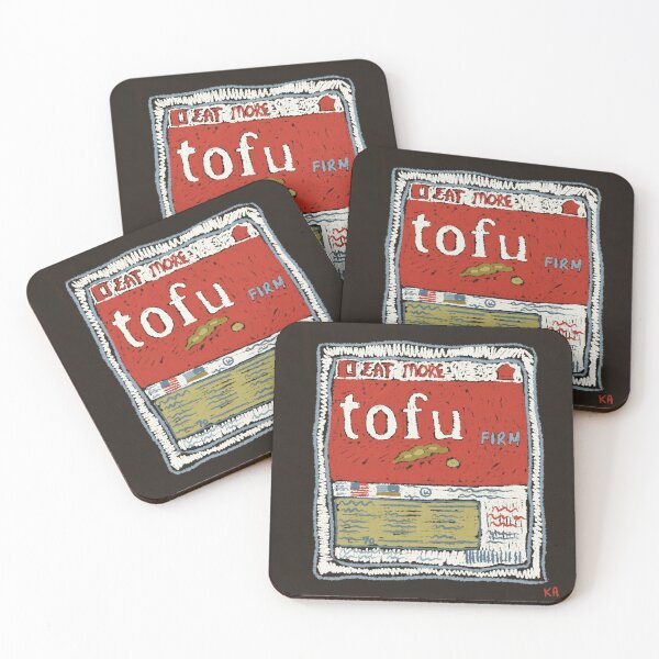 Item preview, tofu drawing kitchen art oil pastel designed and sold by KitschByKate.