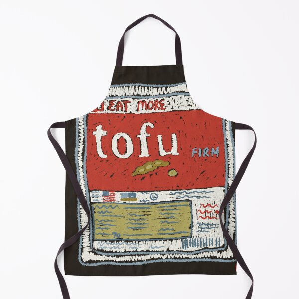 Item preview, tofu drawing kitchen art oil pastel designed and sold by KitschByKate.