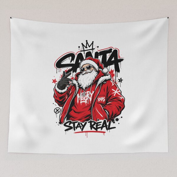 Item preview, Vintage Graffiti Santa Slay Real Xmas Design, Urban Hip Hop Santa Claus Design designed and sold by Clean Print Goods.