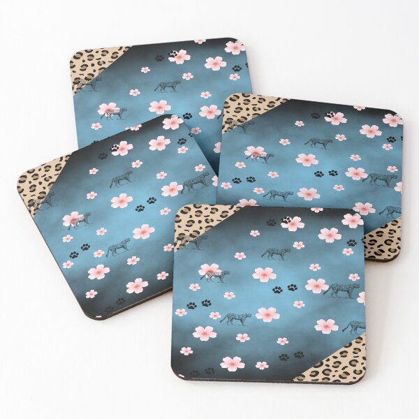 Item preview, Wild Cheetah Cherry Blossoms Blue Reimagined  designed and sold by MariahDaGoatedPrincess.
