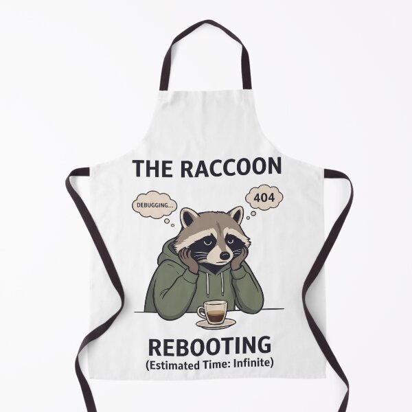 Item preview, Debugging Raccoon - 404 Error Rebooting Funny Tech Humor designed and sold by BobbyTee Merch.