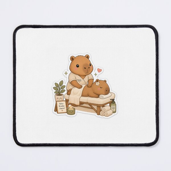 Item preview, Cute Massage Therapist Capybara Sticker | Kawaii Spa Capybara designed and sold by palette fox.