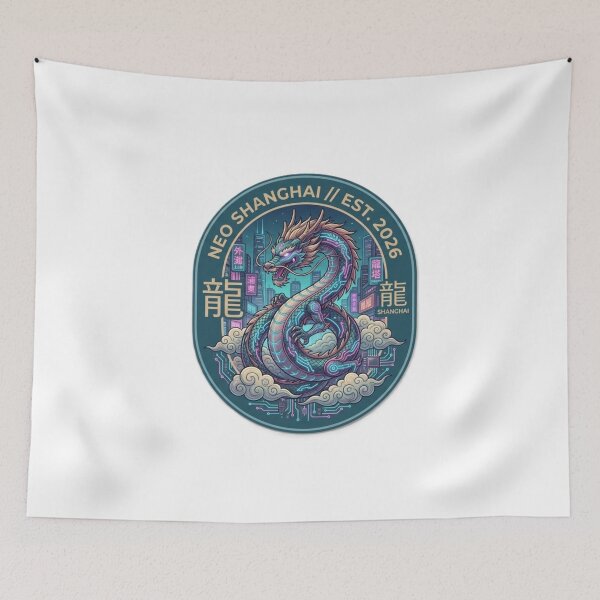 Item preview, Cyberpunk Chinese Dragon – Neo Shanghai Emblem designed and sold by Surviving Monday Club.