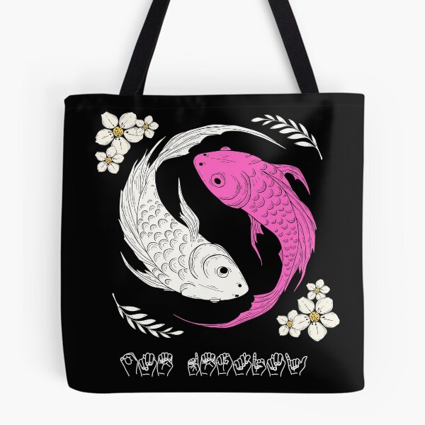 Item preview, Good Energy ASL Fingerspelling | Yin Yang Koi Fish Tattoo Streetwear designed and sold by ASL SIGNPRO CLEARSIGNS.