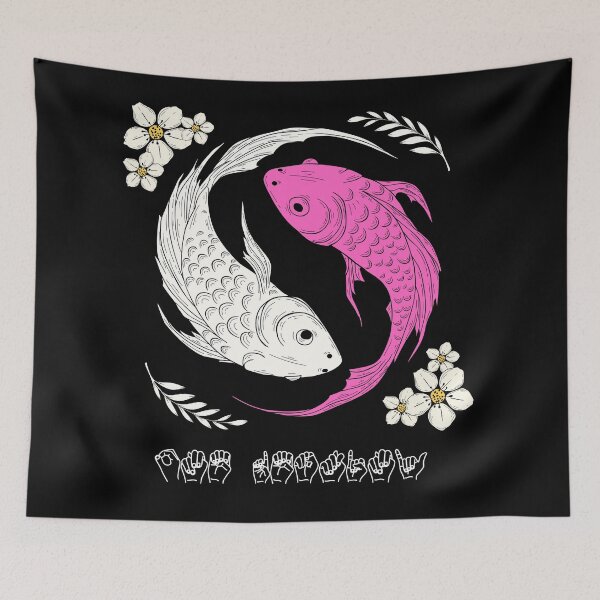 Item preview, Good Energy ASL Fingerspelling | Yin Yang Koi Fish Tattoo Streetwear designed and sold by ASL SIGNPRO CLEARSIGNS.