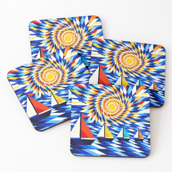 Item preview, Five Sailing Boats Abstract designed and sold by GooGoblin.