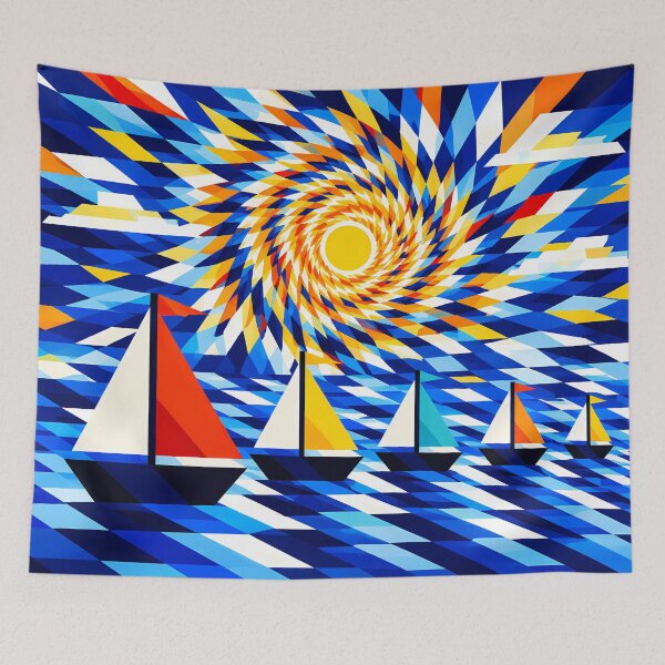 Item preview, Five Sailing Boats Abstract designed and sold by GooGoblin.