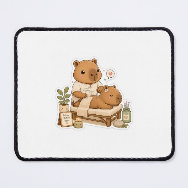 Item preview, Cute Acupuncturist Capybara Sticker | Kawaii Wellness Capybara designed and sold by palette fox.