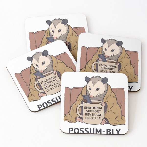 Item preview, Possum-bly Burnt Out Emotional Support Tea designed and sold by BobbyTee Merch.