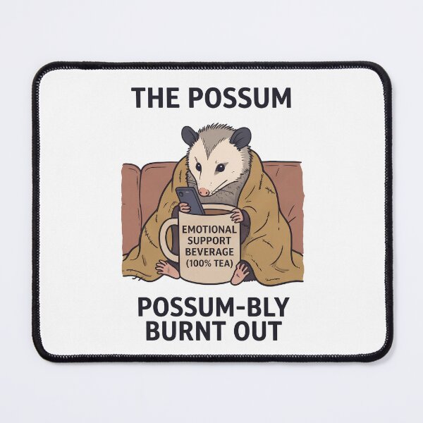 Item preview, Possum-bly Burnt Out Emotional Support Tea designed and sold by BobbyTee Merch.