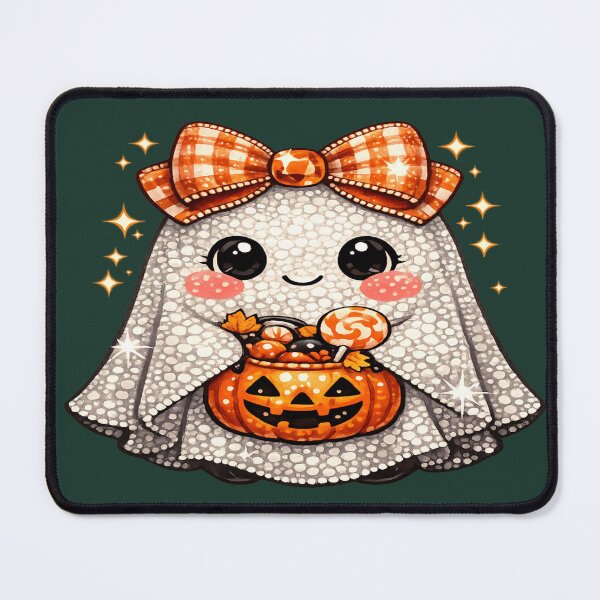 Item preview, Gingham Bow Ghost for Halloween Lovers designed and sold by POD DYNASTY | Original Print On Demand T-Shirt Graphics.