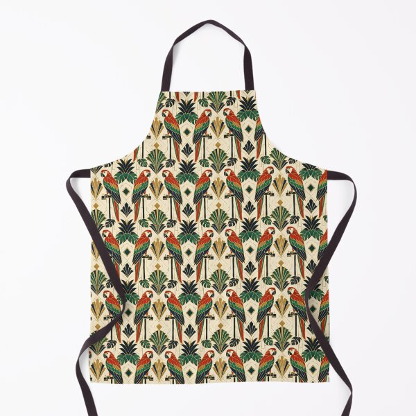 Item preview, Parrot Tropical Art Deco Emerald Gold Seamless Pattern designed and sold by Inkworksbyshery.