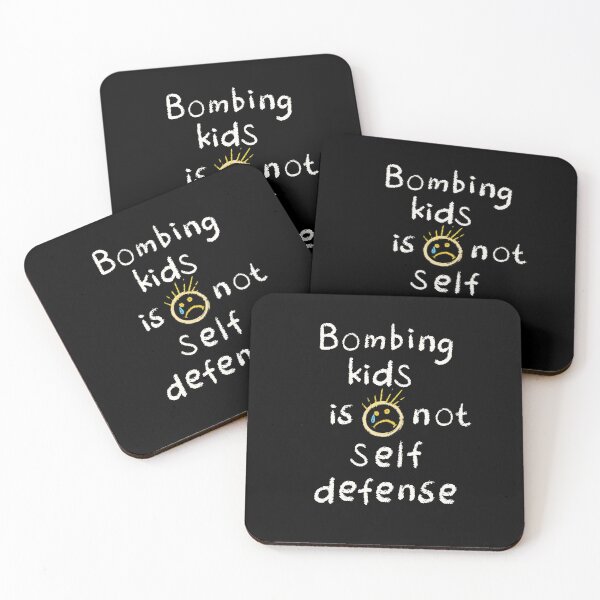 Item preview, Bombing Kids Is Not Self Defense - Chalk - Anti-War, Kids Art, Sad Face - Human Rights Activist - Free Palestine Protest designed and sold by Forbidden Merch.