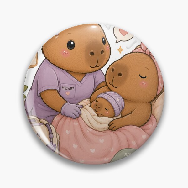 Item preview, Cute Midwife Capybara Sticker | Kawaii Birth Worker Capybara designed and sold by palette fox.