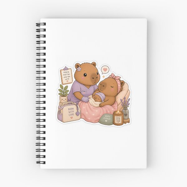 Item preview, Cute Midwife Capybara Sticker | Kawaii Birth Worker Capybara designed and sold by palette fox.