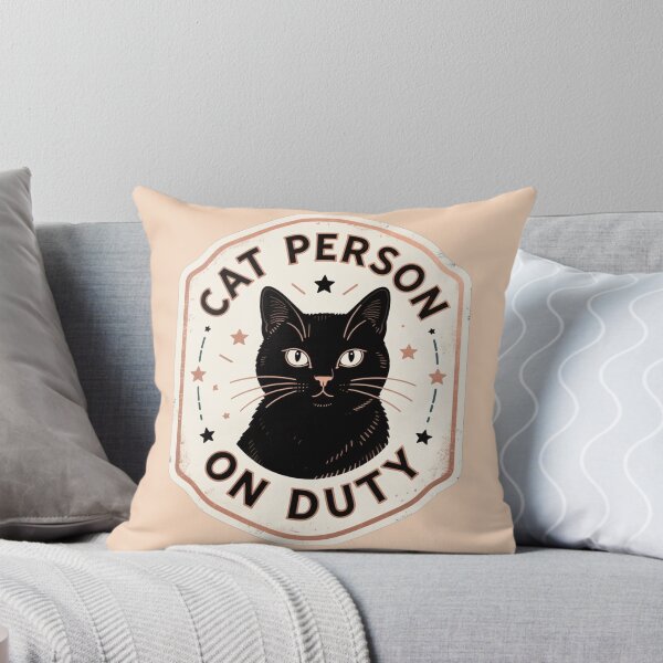 Item preview, CAT PERSON ON DUTY – Vintage-Style Black Cat Portrait Vintage Cats Design designed and sold by tarkone.