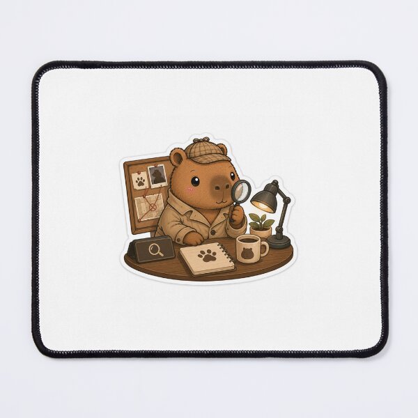 Item preview, Cute Detective Capybara Sticker | Kawaii Sleuth Capybara designed and sold by palette fox.