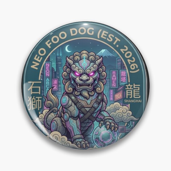 Item preview, Cyberpunk Foo Dog – Neo Shanghai Guardian Lion designed and sold by Surviving Monday Club.