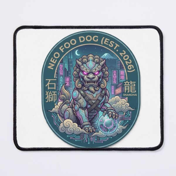 Item preview, Cyberpunk Foo Dog – Neo Shanghai Guardian Lion designed and sold by Visual Chillout by GP .