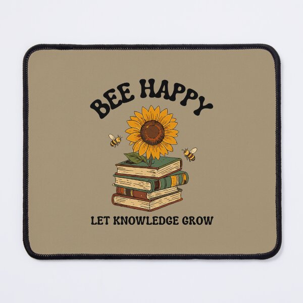Item preview, Bee Happy Let Knowledge Grow - Vintage sunflower school Art designed and sold by artscreat.
