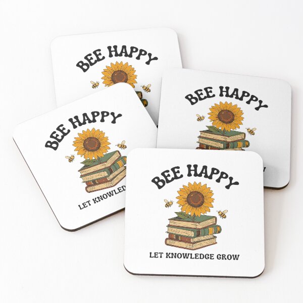 Item preview, Bee Happy Let Knowledge Grow - Vintage sunflower school Art designed and sold by artscreat.